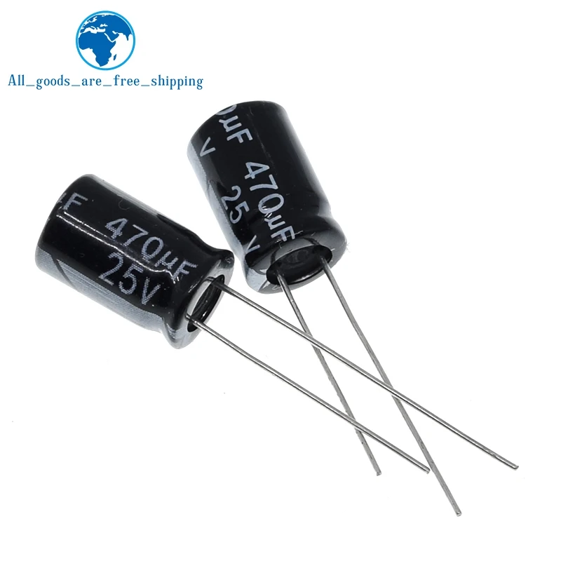 TZT 20PCS Higt quality 25V470UF 8*12mm 470UF 25V 8*12 Electrolytic capacitor