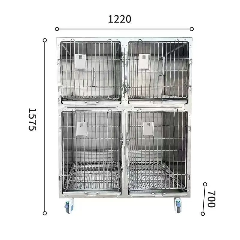 Five Large Dog Cages Hospital Inpatient Cages304 Stainless Steel Foster Cages For Pet Clinics Breeding Cages For Pet Hospitals