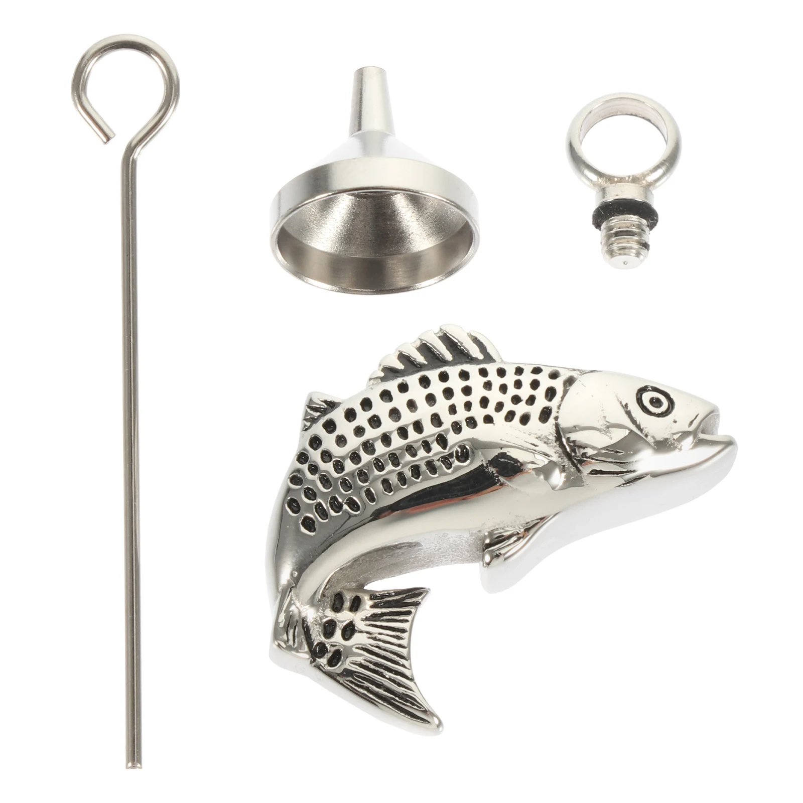 

1 set Fish-shaped Pet Urn Box Pendant Stainless Steel Jewelry for Ashes Lightweight Durable Keepsake Bone Ash Can Memorial Pet