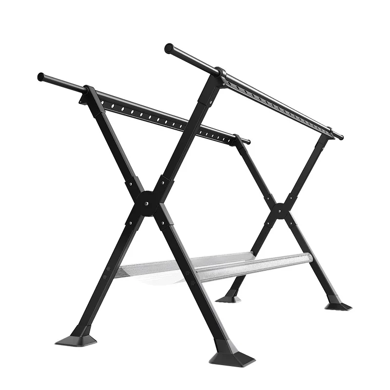 

Folding stainless steel floor-to-ceiling indoor household balcony telescopic rod type quilt drying artifact