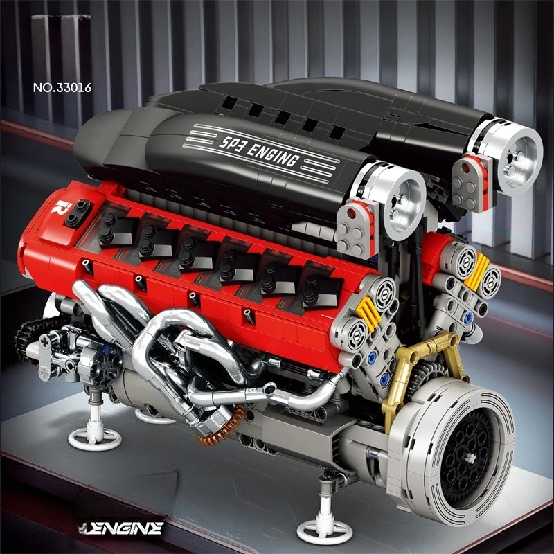 33016 محرك السيارة الرياضية MOC اللبنات مع محرك 1240 قطعة تجميعها تحصيل ألعاب السيارات نموذج الطوب الأولاد الهدايا