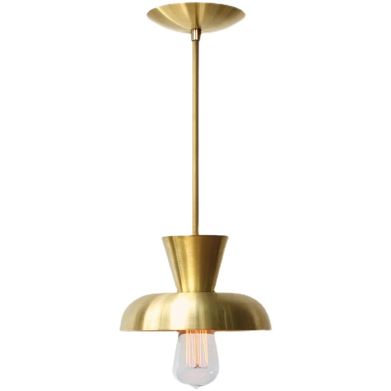 Copper Bar Chandeliers Nordic Simple Modern Restaurant Fashionable Dining Table Single Head Small Pendant Lamp