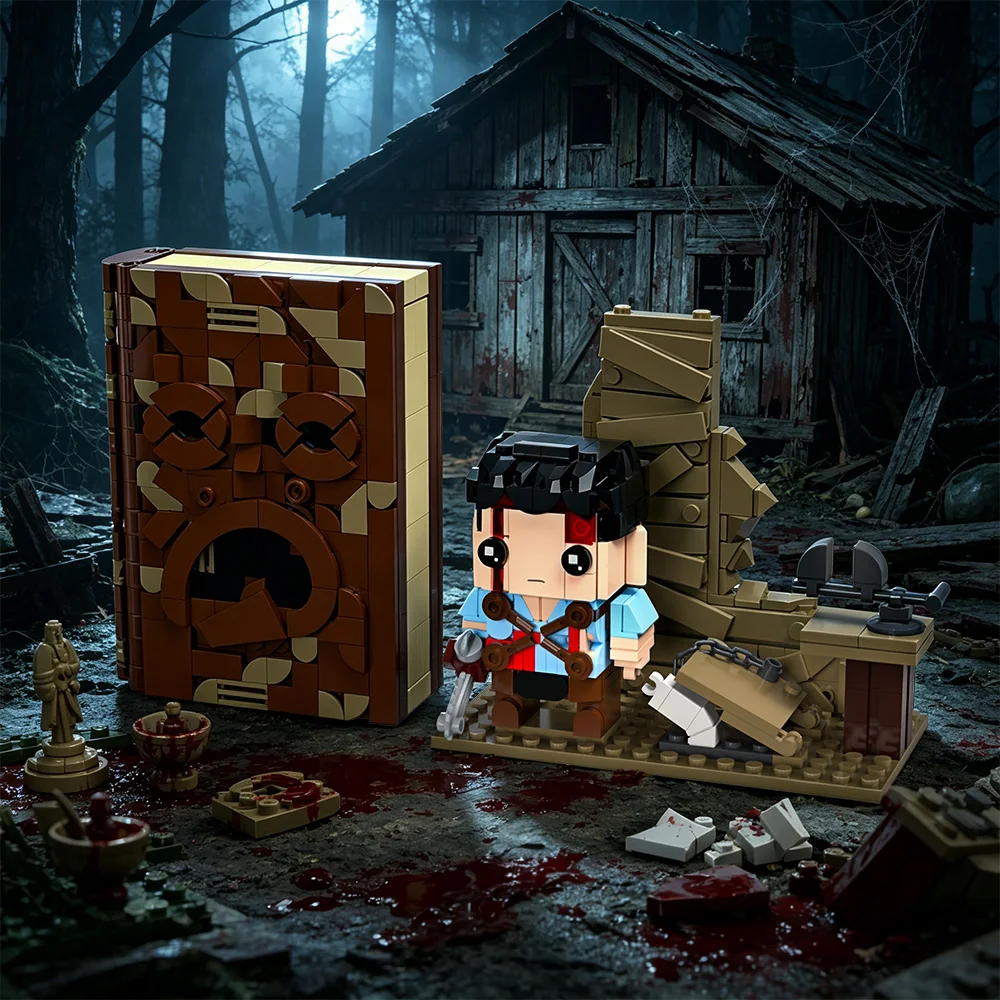 Bloques de Construcción MOC Evil Dead, Figura de Acción de la Película de Terror Evil Dead y Necronomicon Ex Mortis Abrible, Juguete de Ladrillos, Regalo para Adultos
