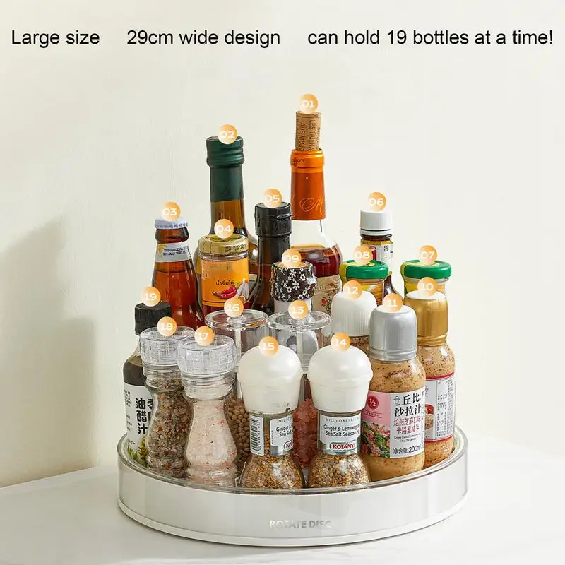 Armoire Rotative Résistante à 360 ° pour Épices, Rangement de Cuisine, Spinner, Colorable, Antidérapant, Rond, T1