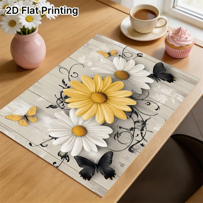 Wood Grain Placemat Natural Texture Rustic Wooden Dining Table Mat Heat Resistant Kitchen Decor Home Party Tableware Set Gift - view 3