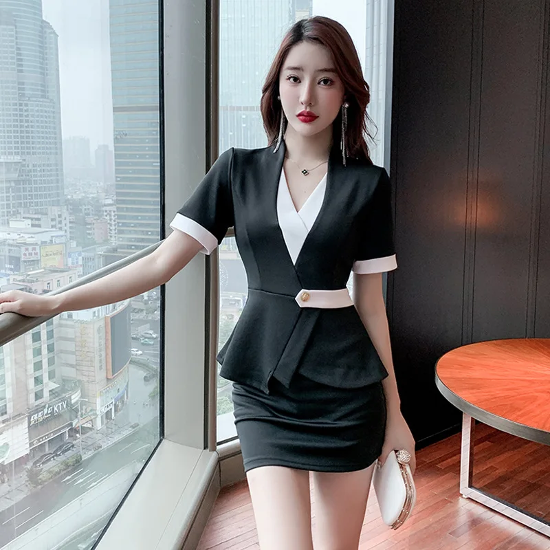 Woman Work Clothes Suit Hotel Waiter Beauty Salon Spa Massage Nail Cafe Sexy Foot Bath Sauna Technician Overall Skirt Uniform