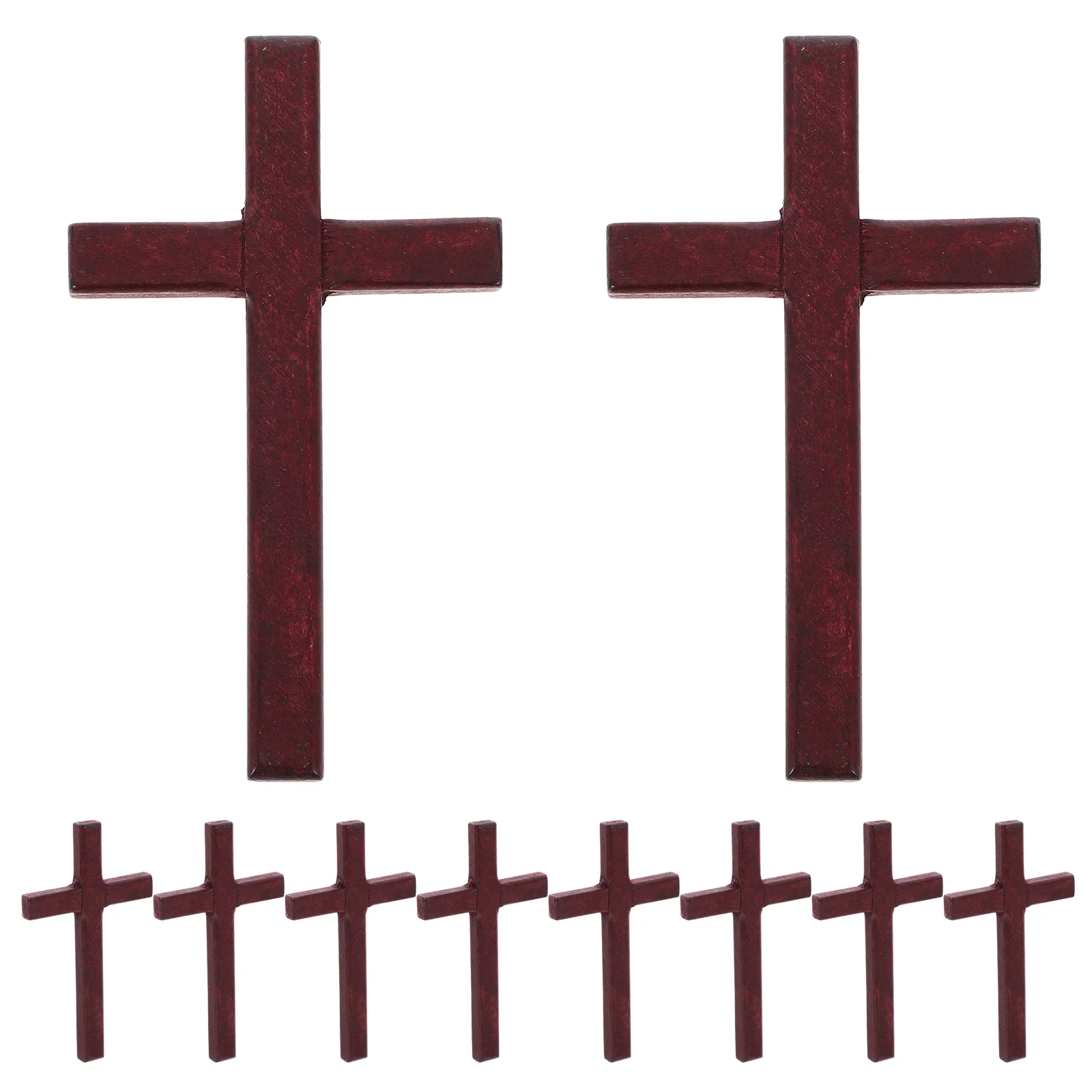 10 Pcs Wooden Cross Ornament Decorative for Crafts Gift Grasp Church Handheld The