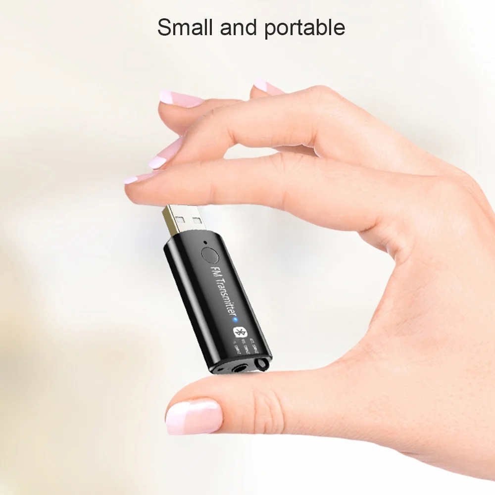 مجموعة ترقية السيارة، جهاز استقبال بلوتوث 3.5 ملم، محول صوت ستيريو لاسلكي، USB، جهاز إرسال FM، مجموعة مكالمات بدون استخدام اليدين، راديو FM