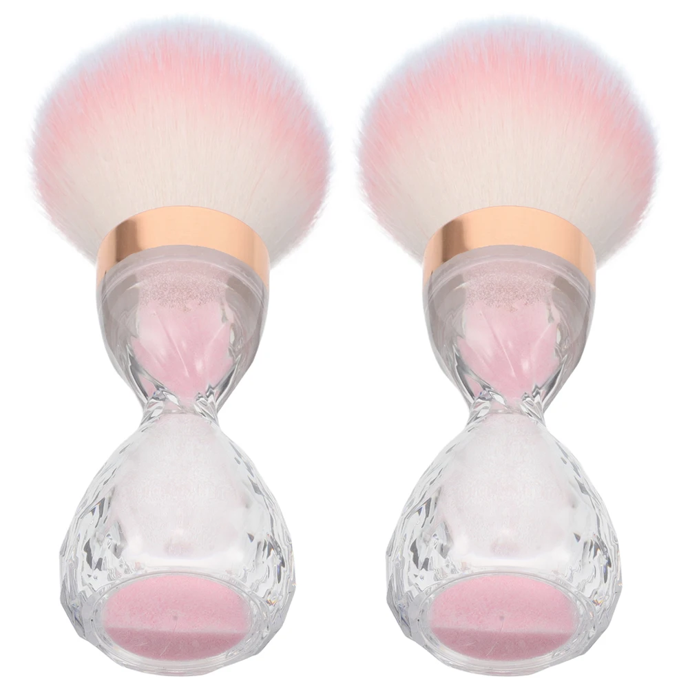 

2pcs Brushes Beauty Tools Design Large Head Soft Material Gentle Care Portable For Nail Art Manicure Cleaning Powder