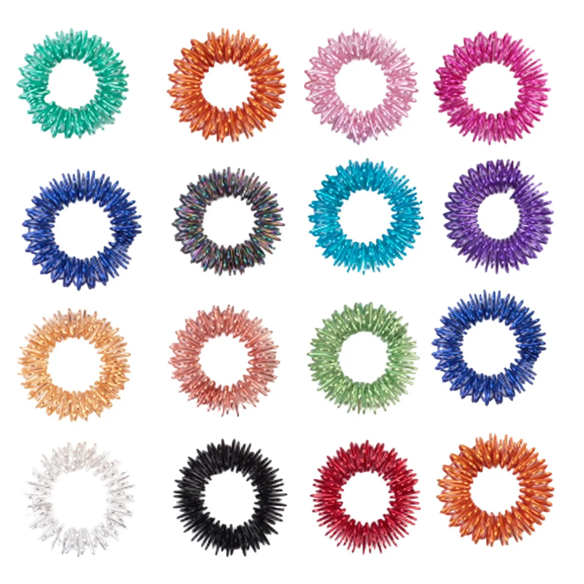 10PCS Mini Spring Pressure Reducing Massage Ring Finger Tool Mini Spring Pressure Reducing Ring Massage Ring