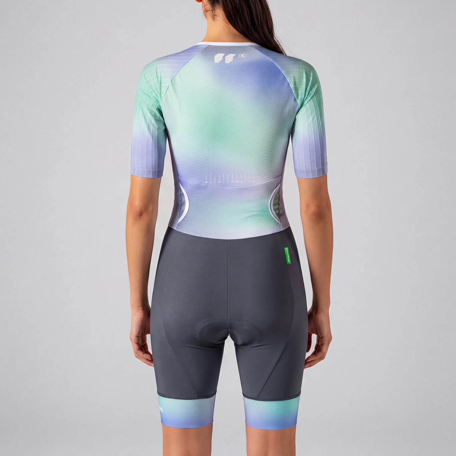Women's Triathlon Suit Short Sleeve Professional Quick Drying Mat Triathlon Set Swimming One Piece Tri Suit Bicycle Running
