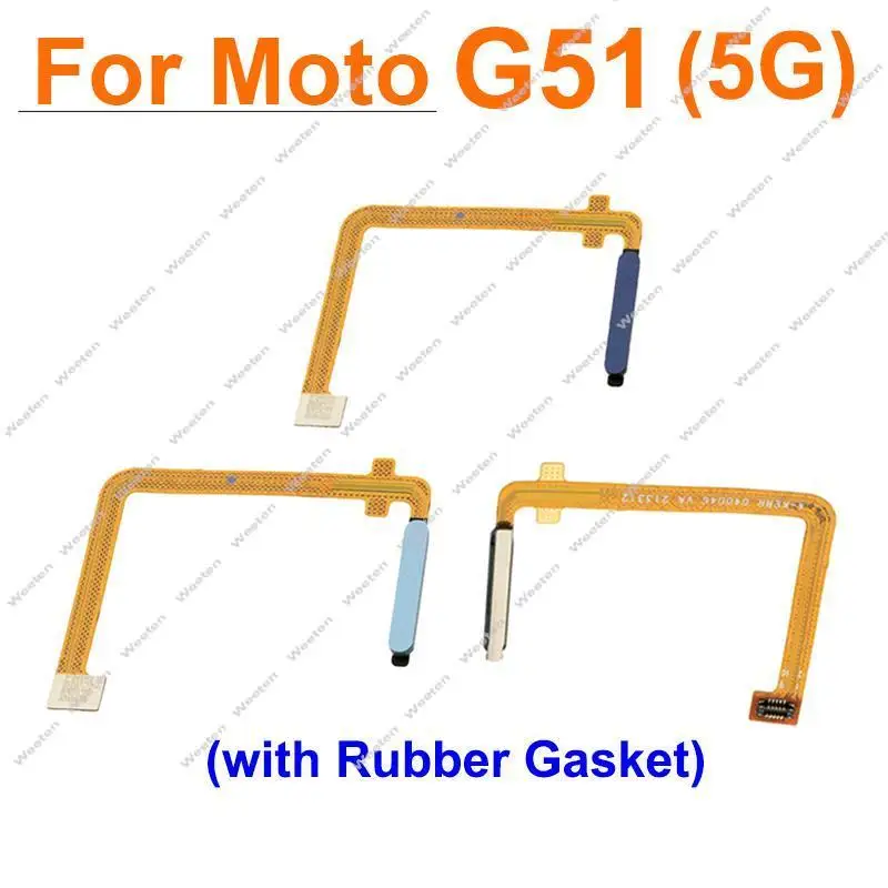 

For Motorola MOTO G51 5G Fingerprint Touch ID Sensor Return Key Home Button Reader Flex Cable with Rubber Gasket Parts