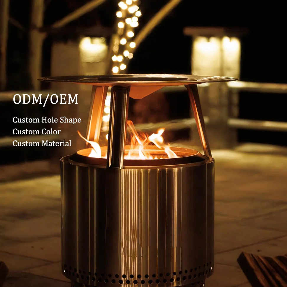 

Бездымная костра для костра со съемной формой для золы — портативная уличная костра для костра из нержавеющей стали, легкий камин