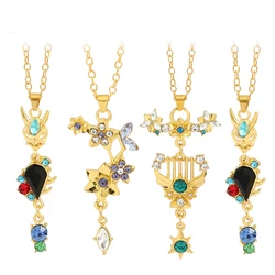 New Anime Genshin Impact Pendant Necklace For Women Trendy Jewelry Zircon Clavicle Chain Kazuha Tartaglia Venti Cosplay Necklace