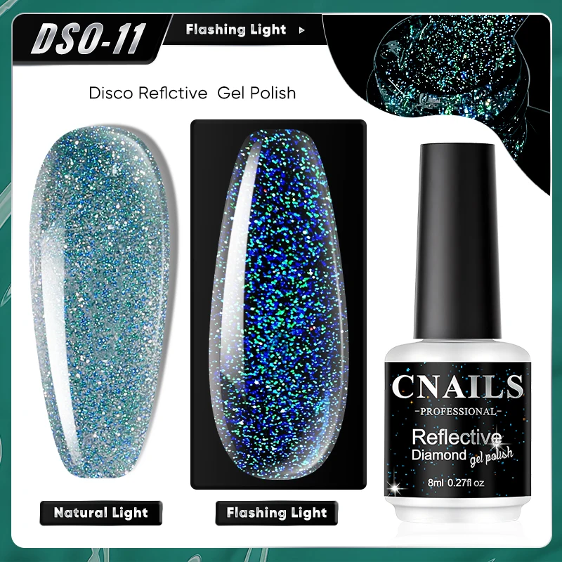 Sparkling Reflective Gel Nail Polish Red Manicure Glitter Gel Luxrious UV/LED Flash Disco 8ml Nail Art Decorations Gel Polish