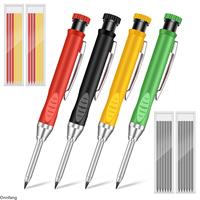 2.8mm Solid Carpenter Deep Hole Maker Construction Pencils with Built in Sharpener for Woodworking Drafting Architect Tool
