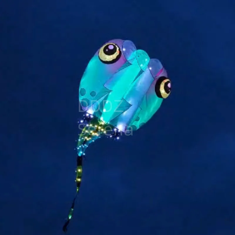 DDDZ 13square LED tadpole MLS brand pilot lifter kite with flat tail show kite 30D Ripstop Nylon inflatable with remote control