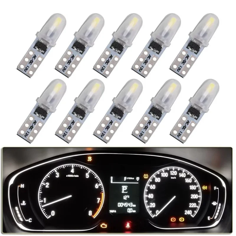 10/20/30Pcs T5 W3W 2 SMD 3014 Dashboard Car LED Bulbs 12V DC W1.2W 70 73 74 79 85 Indicator Wedge Auto Instrument Warming Lamp