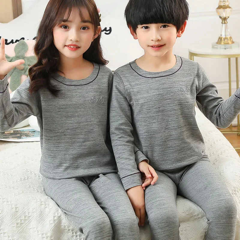 

Boys Pajamas Kids Clothes Girls Children's Thermal Underwear Sets Tops+Pants Long Sleeve Baby Clothing Sets Homewear Nightwear