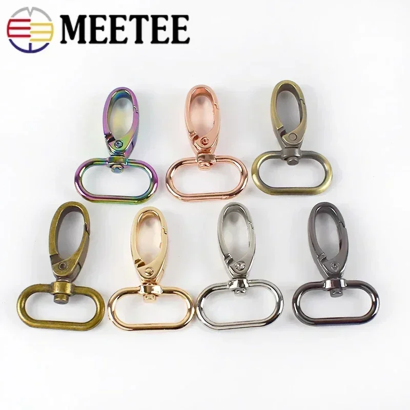 20Pcs Meetee 16/20/26/32/38mm Metal Buckles Swivel Lobster Clasp Dog Collar Strap Buckle Carabiner Snap Hook DIY Bags Accessory