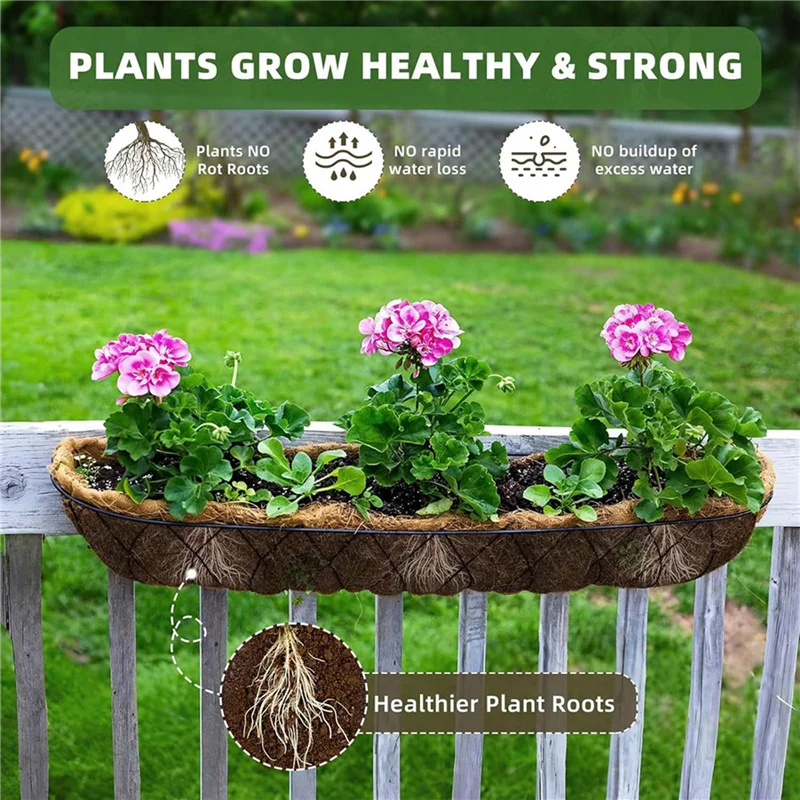 

AT63-30 дюймов, 6 упаковок вкладышей для желобов, волокно из кокосовой койры для настенных корзин, вкладыши для оконных коробок, садовые корзины для цветов