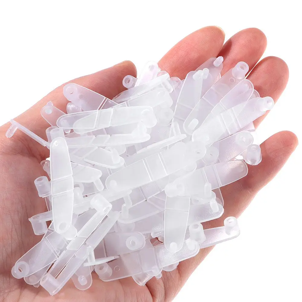 Widely Used 100Pcs Plastic Keychain Clips Transparent Folding Clip Connection Clip Hand Account