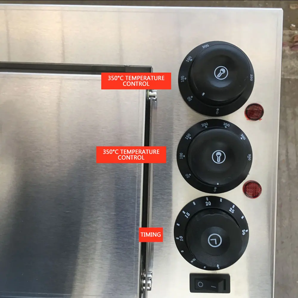 Коммерческая электрическая печь для пиццы с таймером из нержавеющей стали, печь для пиццы