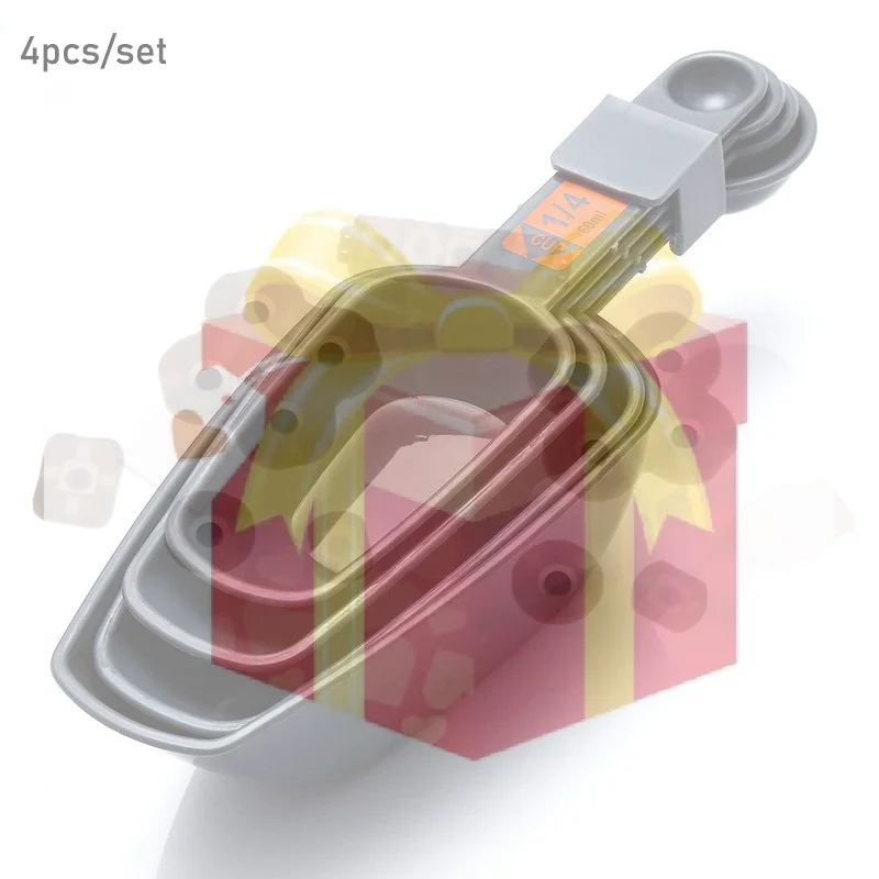 【HG】4Pcs/Set Measuring Spoons Baking Cooking 1/4 Cup To 1 Cup PP Plastic With Scale Coffee Measuring Scoops Kitchen Home Tool