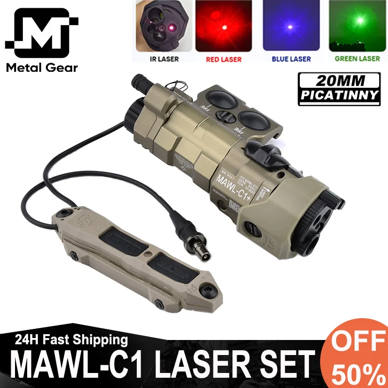 

Tactical MAWL-C1 Red Green Blue Dot Indicator Switch Set Airsoft Mawl IR Sight Laser Hunting Dual Pressure Button SF 2.5MM Plug