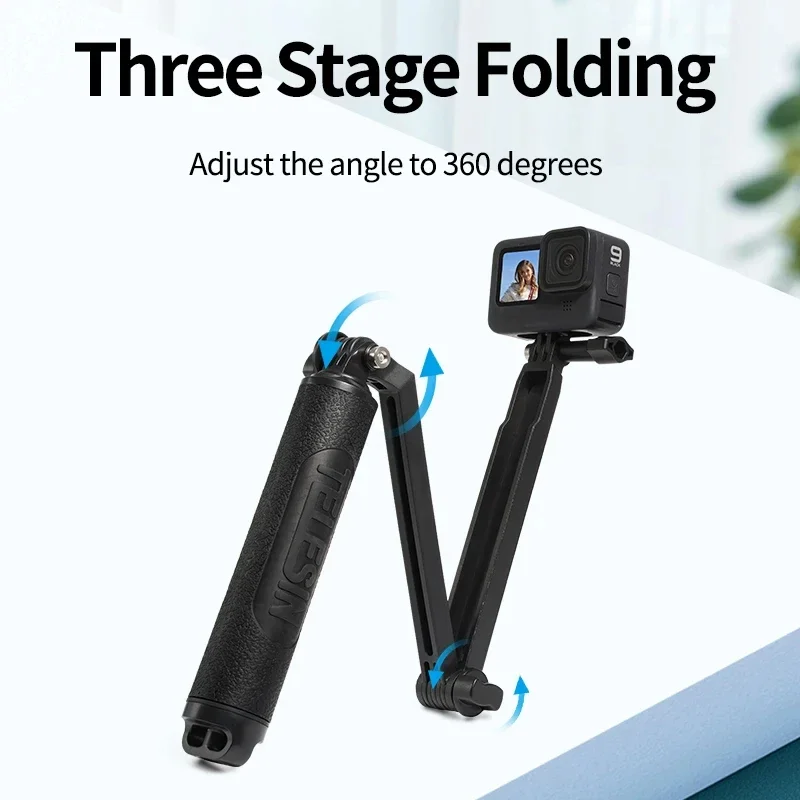 TELESIN Floating Portable Selfie Stick Tripod for Gopro Hero 13 12 11 10 9 8 DJI OSMO Action 5 4 3 Insta360 Gopro Accessories
