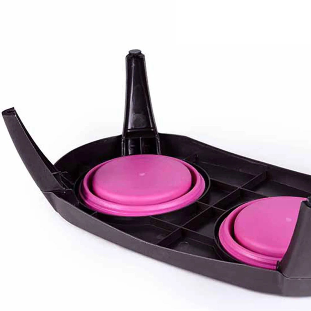 

2-in-1 Pet Feeding Bowl Set with Dual Compartments for Food and Water Travel-Friendly Dog Cat Bowl Non-Slip Base