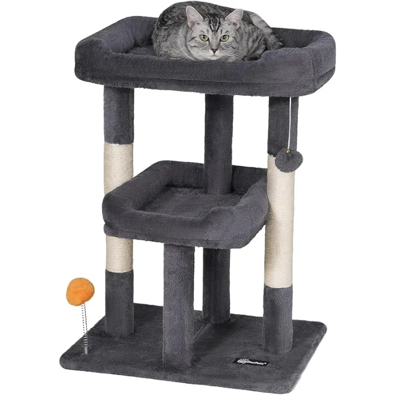 

FourFurPets 27.6-Inch Tree, Tower for Indoor Cats, Condo for Large Cats, Small Tree with Scratching Post, Toy Ba