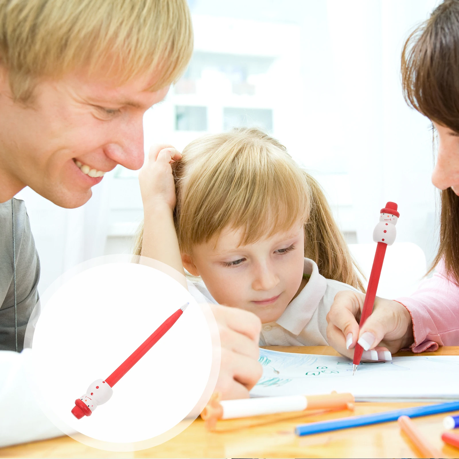 

Рождественские ручки в форме снеговика, деревянные резные гелевые ручки, офисные праздничные классные сувениры для вечеринок, рождественские канцелярские принадлежности