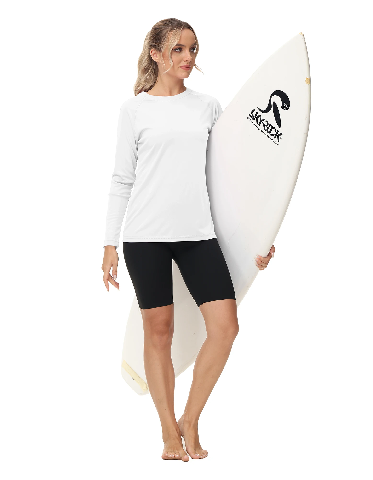 Schnell trocknende Sommer-Damen-T-Shirts UPF 50+, mit Taschen, langärmlige Schwimm-T-Shirts, Pullover-Oberteile für Strand-Outdoor-Sportarten – Detail 13