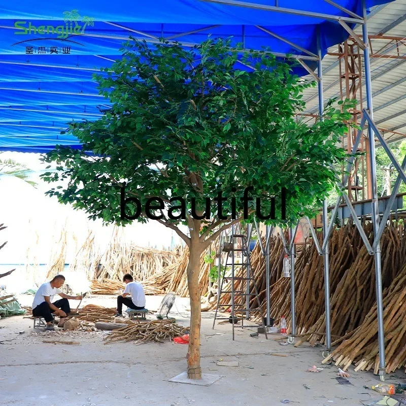 Asmt45 Hotel shopping mall large-scale floor-to-ceiling garden decoration landscaping Camphor tree simulation green plant fake t