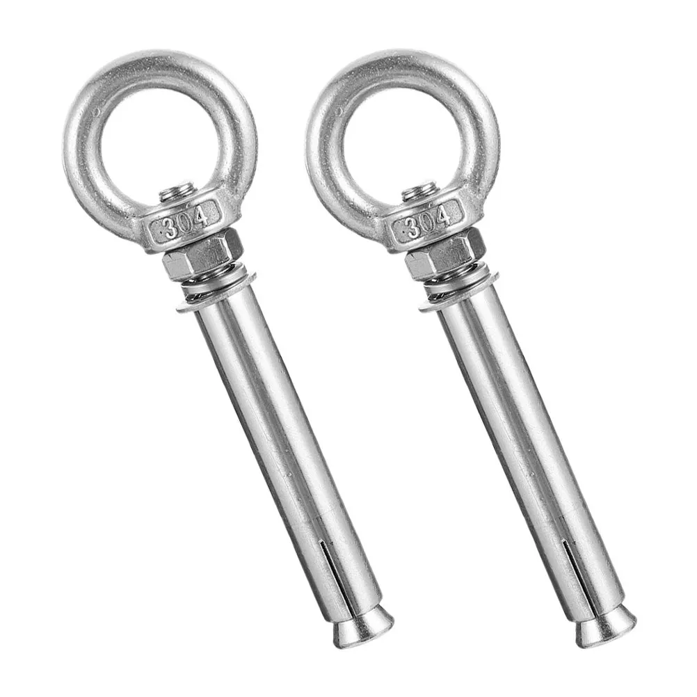 2Pcs Stainless Steel Expansion Screw Hook Closed Eye Bolt for Concrete Walls Brick Cement Masonry Heavy Duty Anchor Fastener