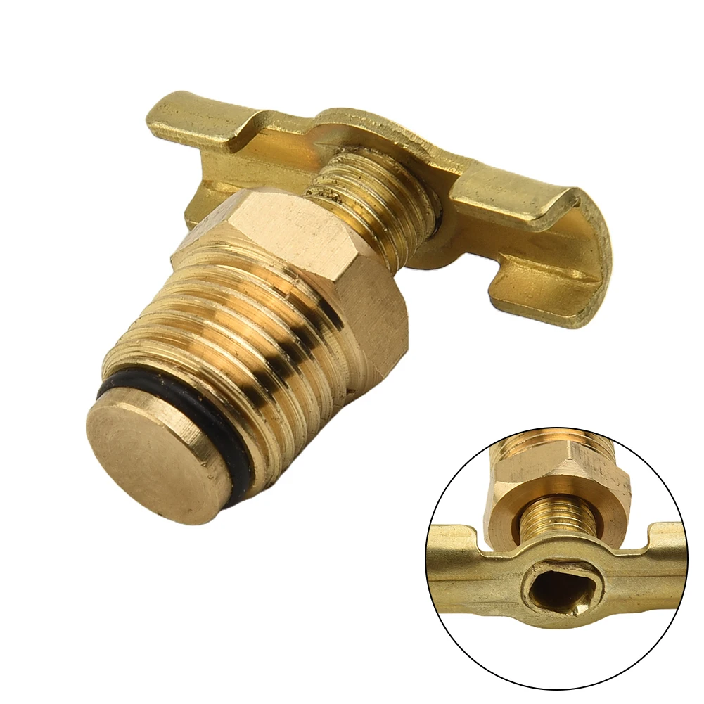 Drain Valve 1/4\" Thread Air Compressor Tank Accessories Air Compressor Tank Brass T-Handle Tool Accessories Air Compressor Tank