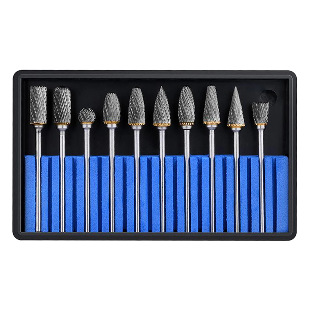 

10 Pieces Tungsten Steel Solid Carbide Burrs Rotary Files Diamond Burrs CNC Drill Bit Hand Tools