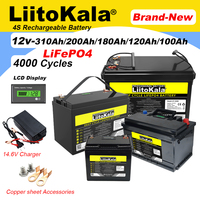 LiitoKala 12.8V 310ah 280ah 120AH LiFePO4 Battery 12V Lithium Iron Phosphate Batteries Cycles Touring car 14.6V Charger Tax Free