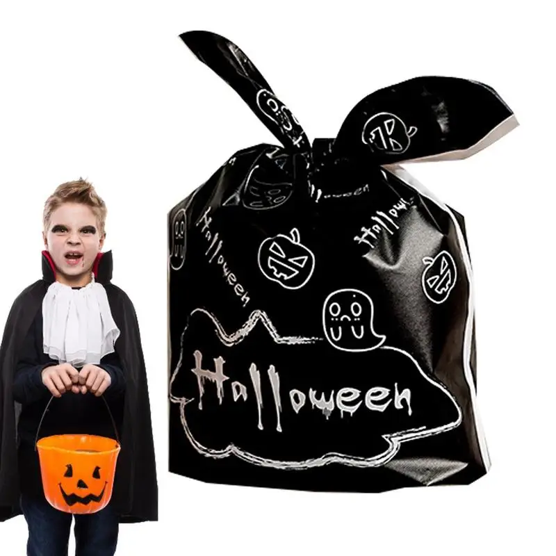 50PCS Halloween Treat Bags Chocolate carring goodies Spooky Cartoon Cat Novelty Bag Bag with Rabbit Ears candy gift totes