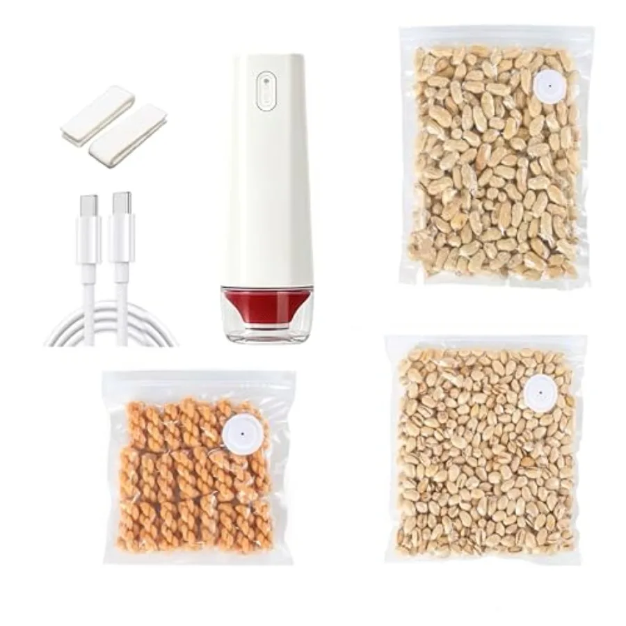 

Portable Food Sealer with 30 Reusable Vacuum Seal Bags-Compact Vacuum Sealer for Food Preservation-Handheld Vacuum Sealer Machi