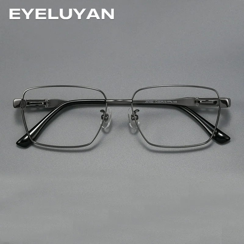 EYELUYAN Large Size Frame Pure Titanium Glasses Frame For Men Lightweight Optical Myopia Goggles Frames J87492