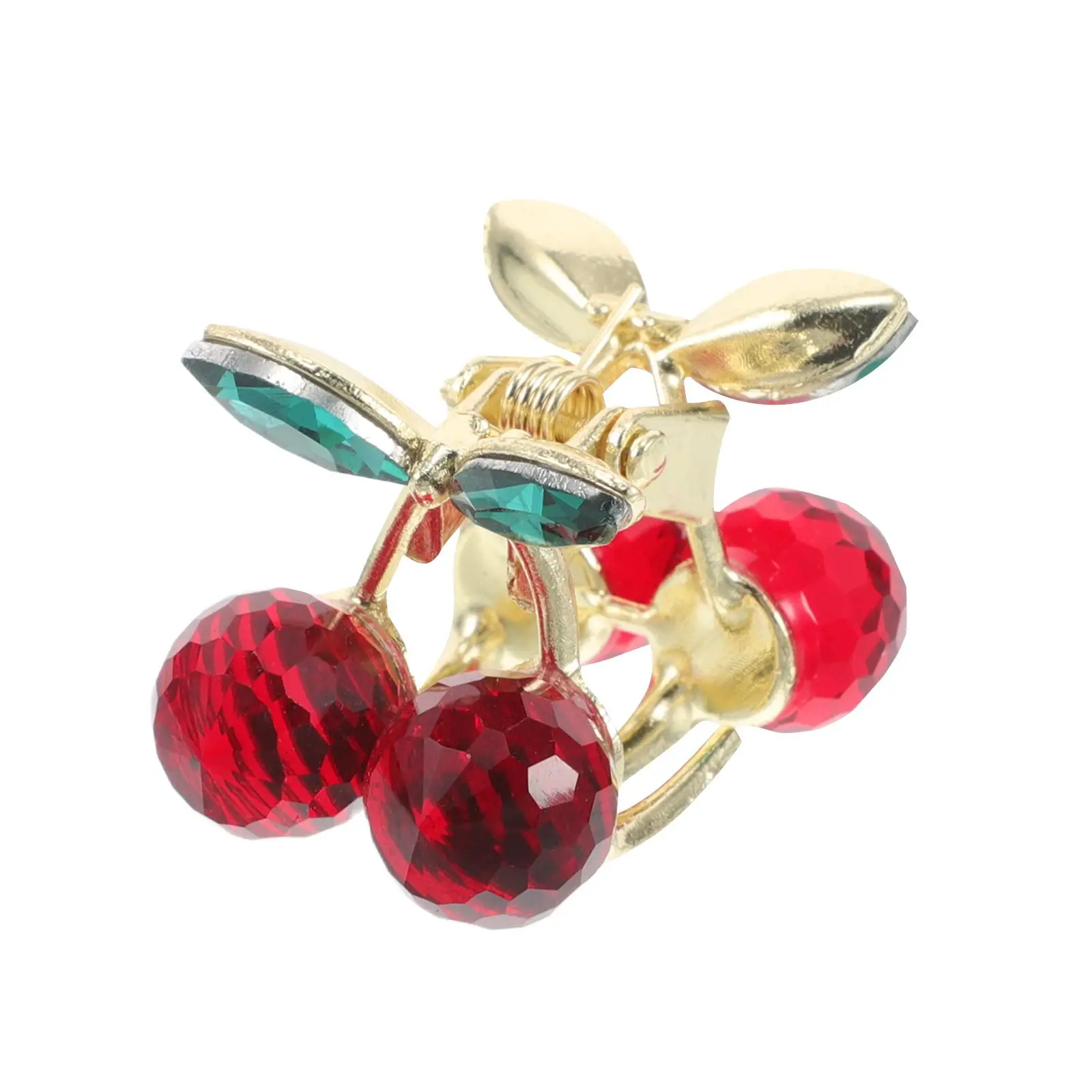 Cherry Hairpin Cute Claw Clip for Women Accessories Red Small Metal Barrette Durable Cherry Design Claw Ponytail Clips