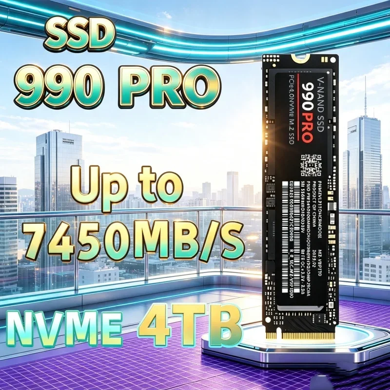 SSD NVMe M.2 990 PRO 2TB 4TB PCIe Gen4 Estável Interno para PS5, Desktop e Laptop