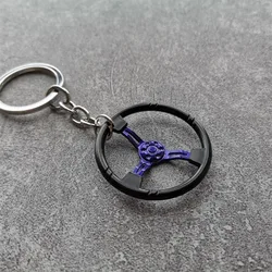Modified steering wheel simulation modeling alloy metal creative keychain pendant
