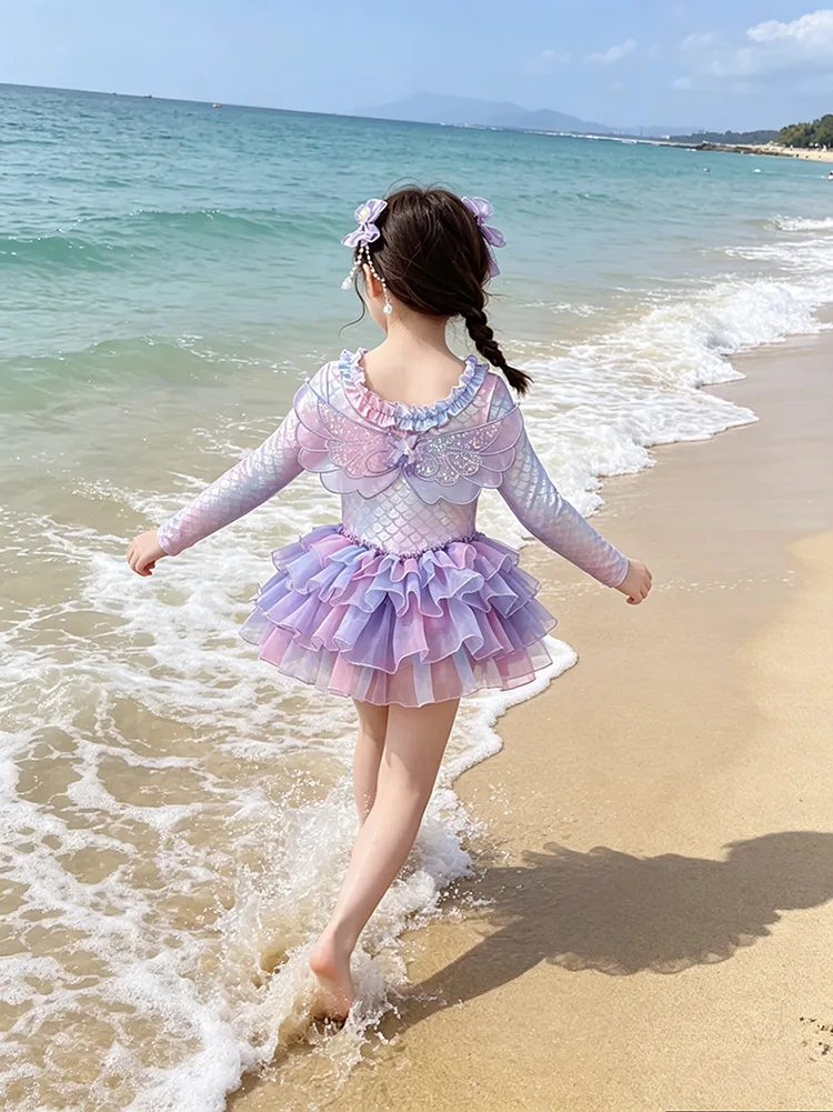 2026 New Baby Summer Girls Cosplay Swimwear , Princess Kids Sweet Fashion Swimsuits  3-10T