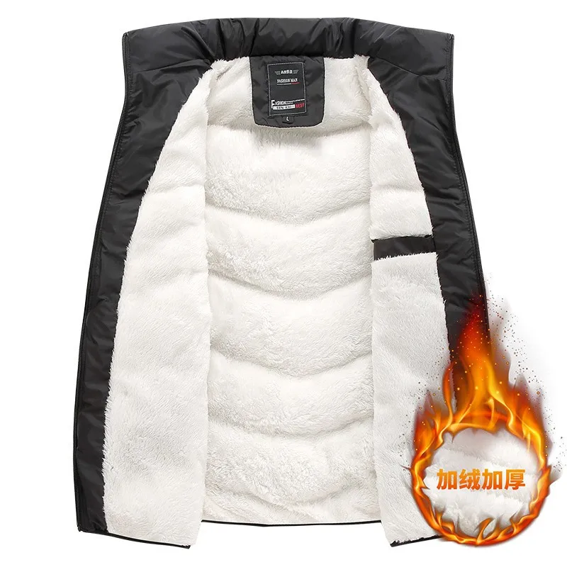 Women's Thick Zipper Stand Collar Solid Color Loose Fit Sporty Casual Washable Vest No Hood with Fleece Inner Lining and Side