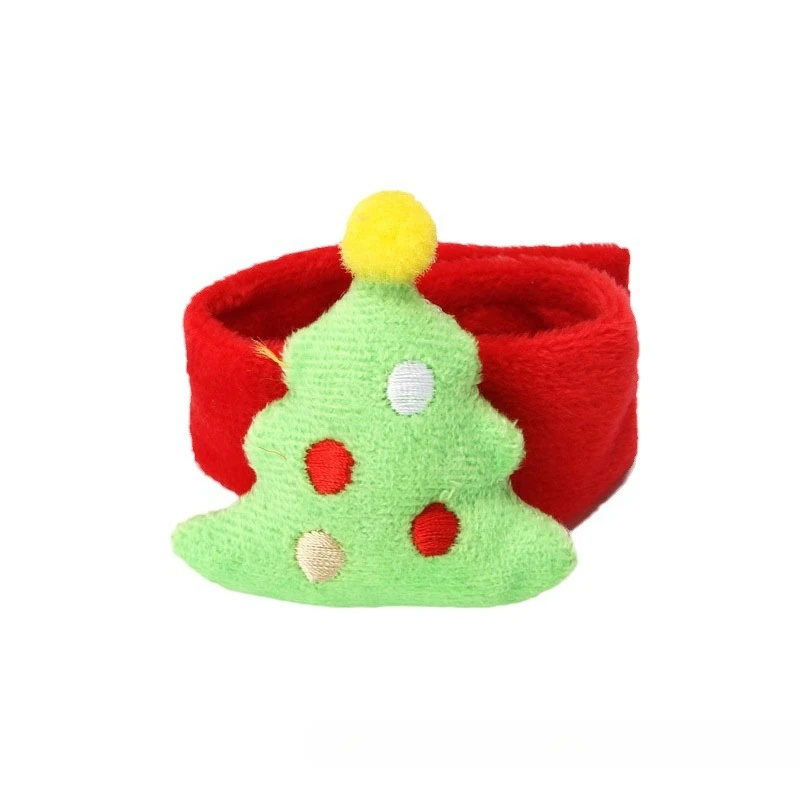 Plush Popping Circle Cute Cartoon Santa Claus Christmas Tree Reindeer Wrist Ornament Children's Christmas Gift 1pcs