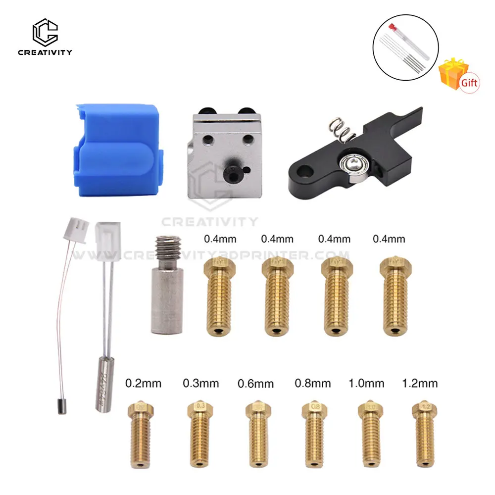 Sidewinder X1/X2 Genius/ Genius Pro 3D Printer Artillery Extruder Brass Nozzle Kit Heating Block Throat And Thermistor Idler Arm