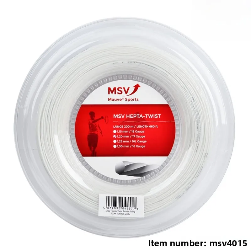 

MSV HEPTA TWIST Теннисная струна Raet Полиэстер Прочная эластичная 7-прядная большая катушка с одной линией для энтузиастов тенниса
